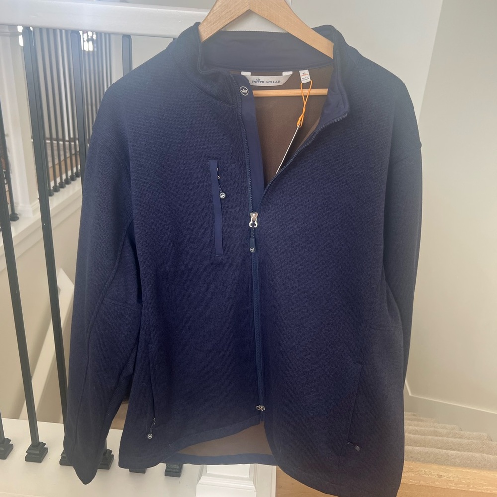 Peter Miller Men's Navy Full-Zip Sweater